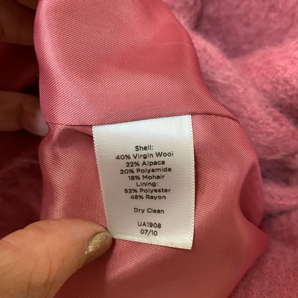 Talbots Mauve Pink Wool Alpaca Mohair Coat XL - Picture 10 of 12